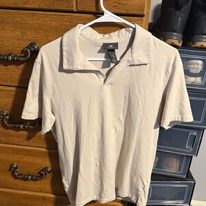 H&M Men's Polo in Classic Cream